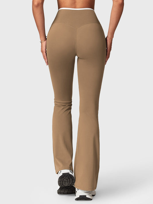 Leggings Alberta flare con bordo a contrasto