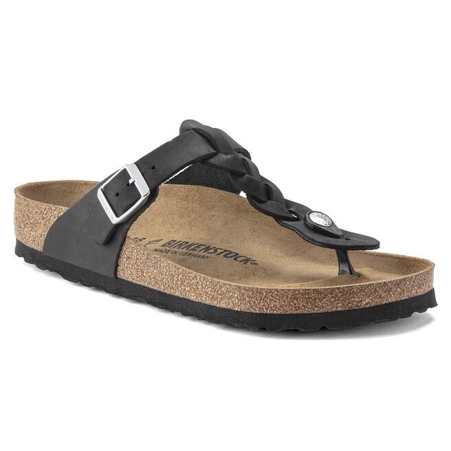 Birkenstock Women's Gizeh Sandals - Black Braid Leather
