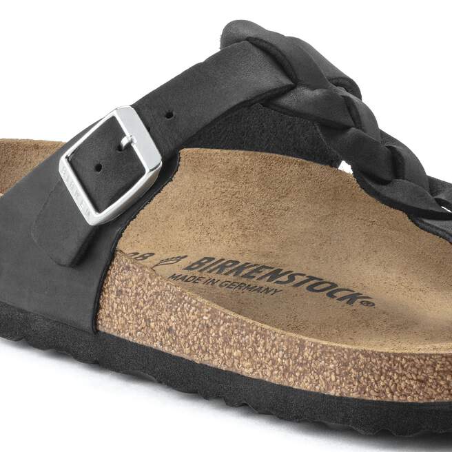 Birkenstock Women's Gizeh Sandals - Black Braid Leather