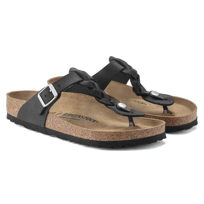 Birkenstock Women's Gizeh Sandals - Black Braid Leather