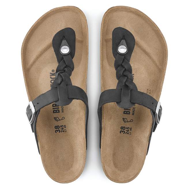 Birkenstock Women's Gizeh Sandals - Black Braid Leather