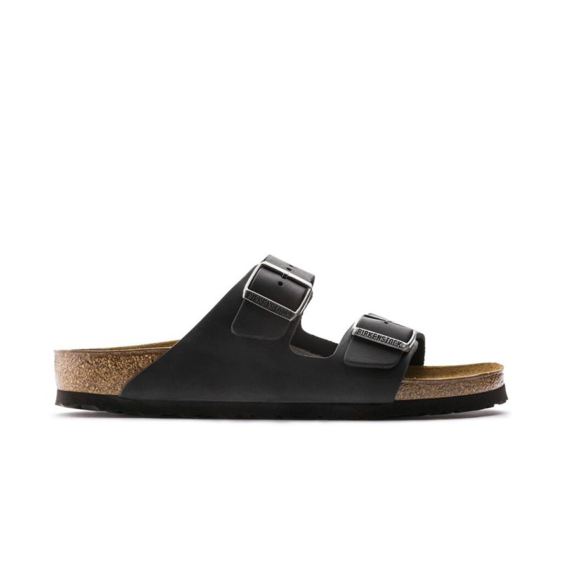 Birkenstock Arizona Two-Strap Sandals - Black Oiled Leather