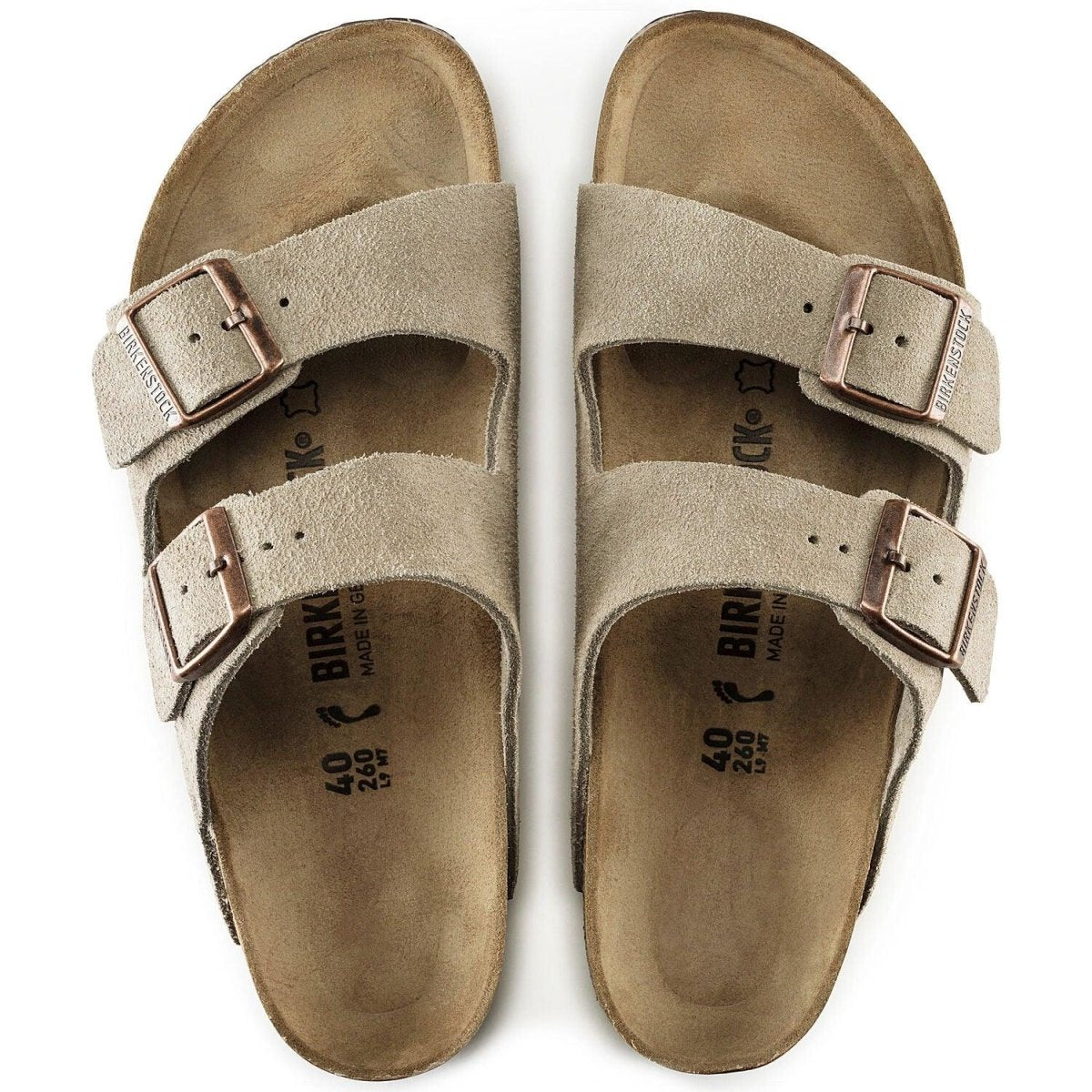 Birkenstock Arizona Two-Strap Sandals - Taupe Suede