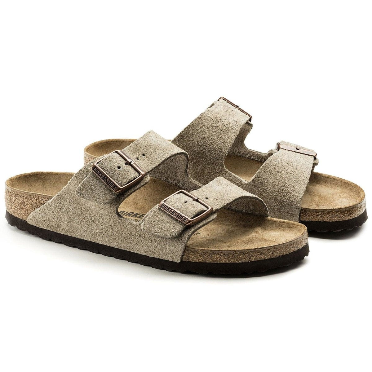 Birkenstock Arizona Two-Strap Sandals - Taupe Suede