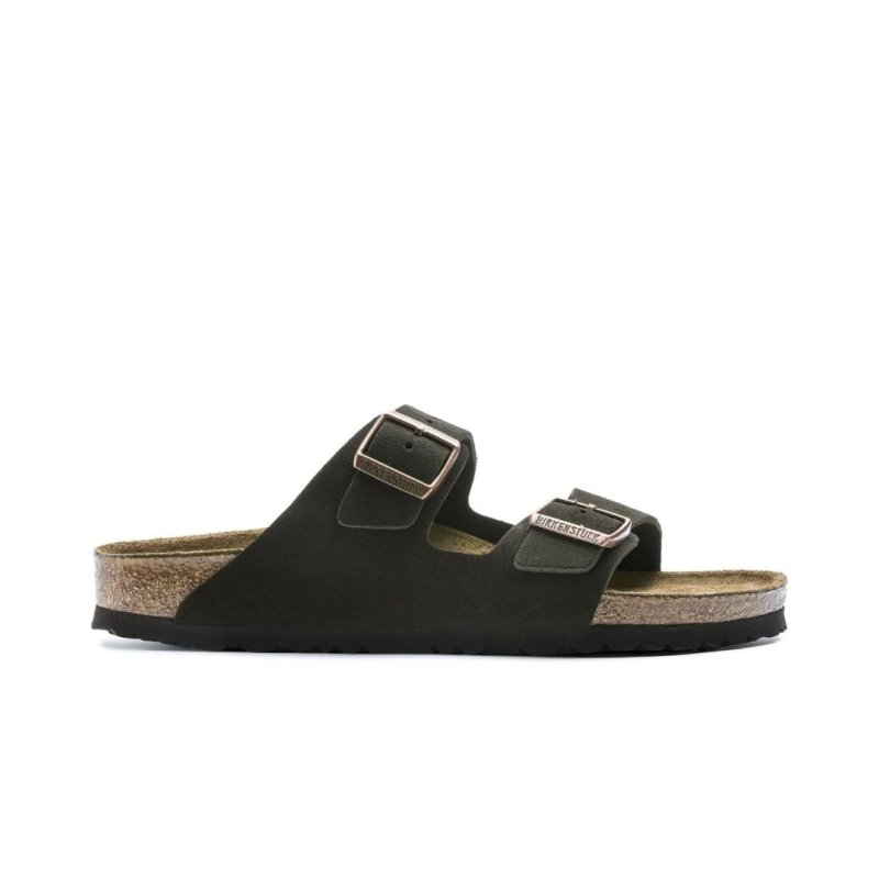 Birkenstock Arizona Soft Footbed Two Strap Sandals - Mocha Suede