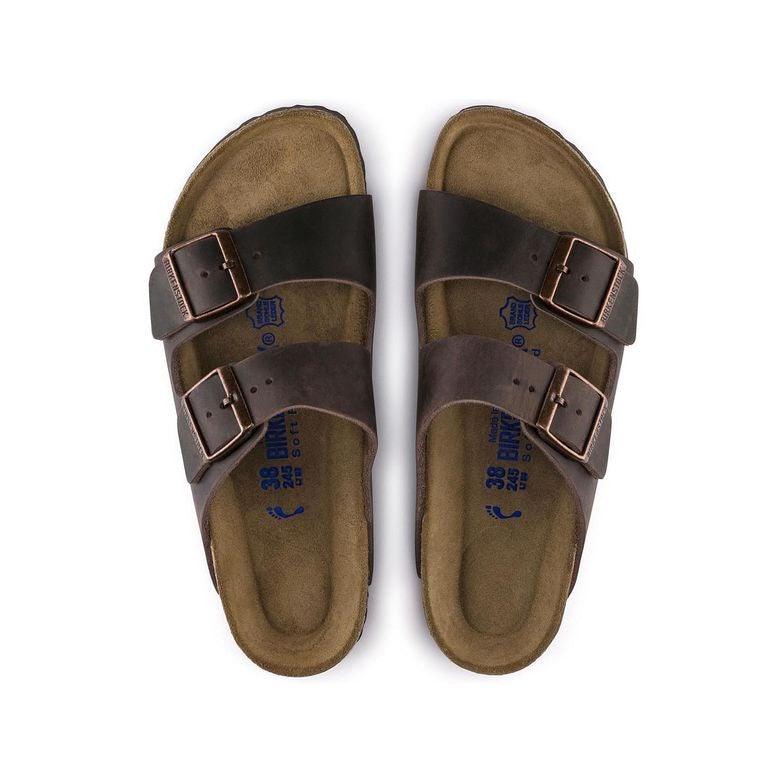 Birkenstock Arizona Soft Footbed Two Strap Sandals - Habana Oiled Leather