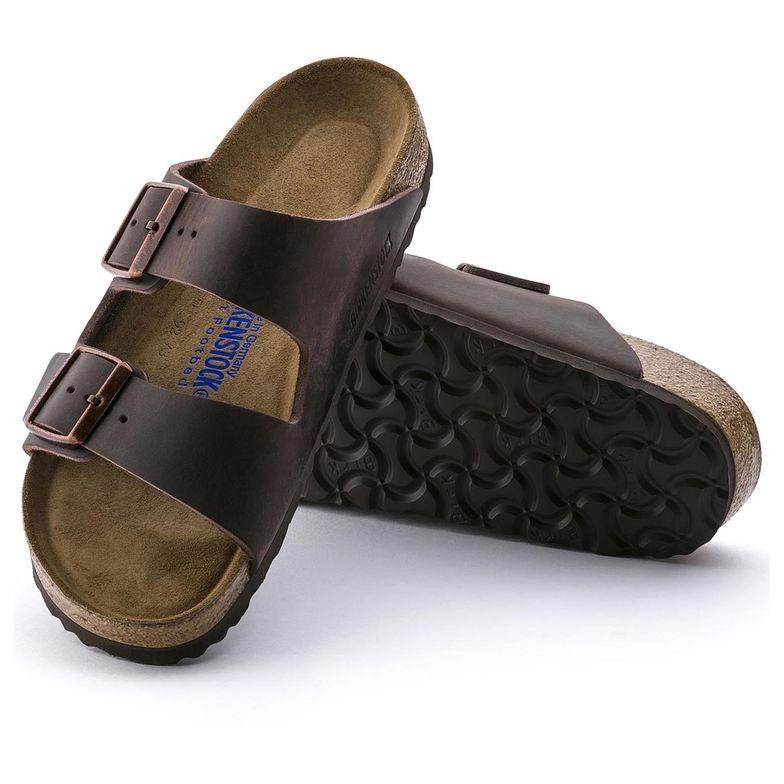Birkenstock Arizona Soft Footbed Two Strap Sandals - Habana Oiled Leather