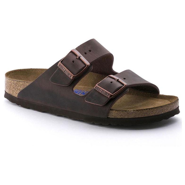 Birkenstock Arizona Soft Footbed Two Strap Sandals - Habana Oiled Leather