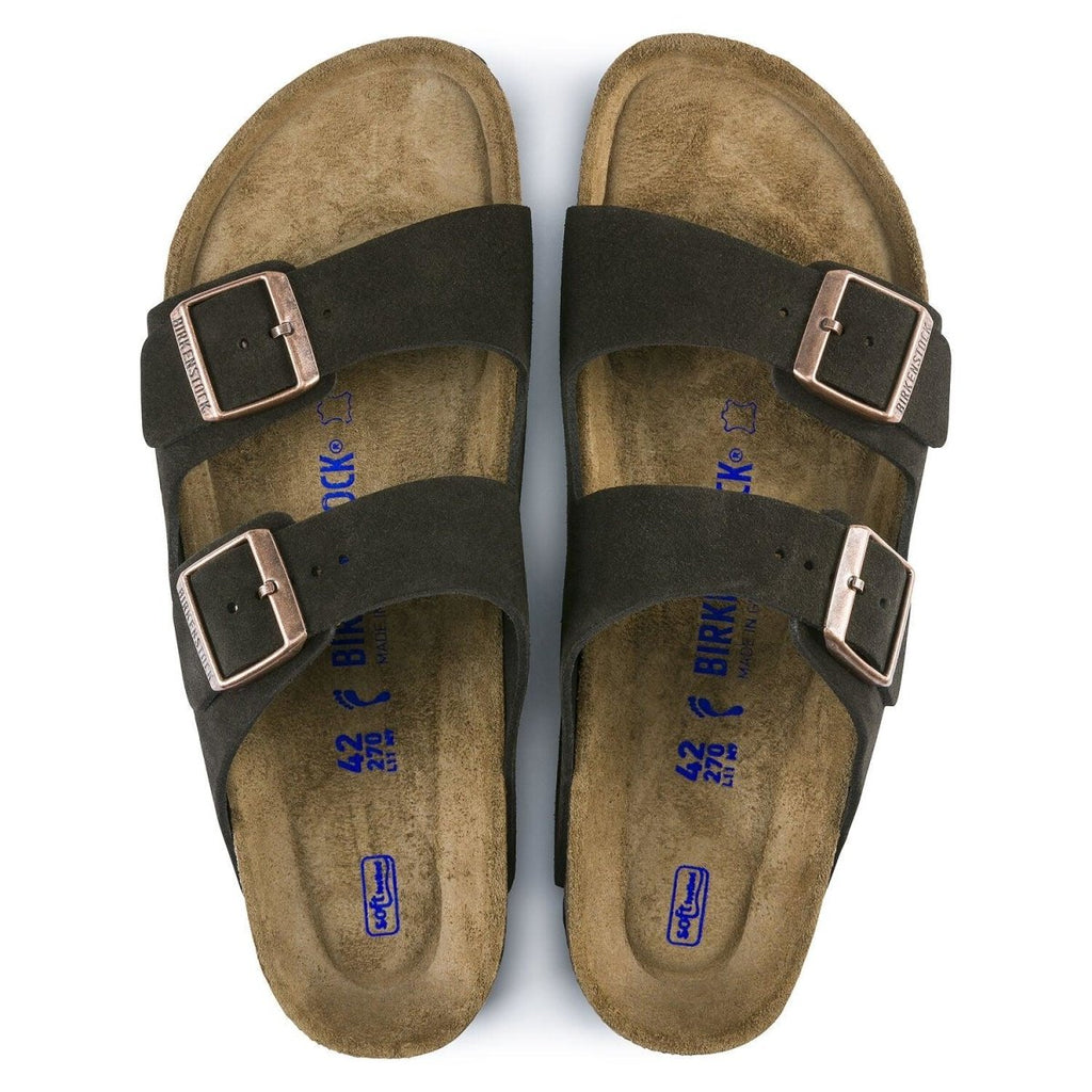 Birkenstock Arizona Soft Footbed Two Strap Sandals - Mocha Suede