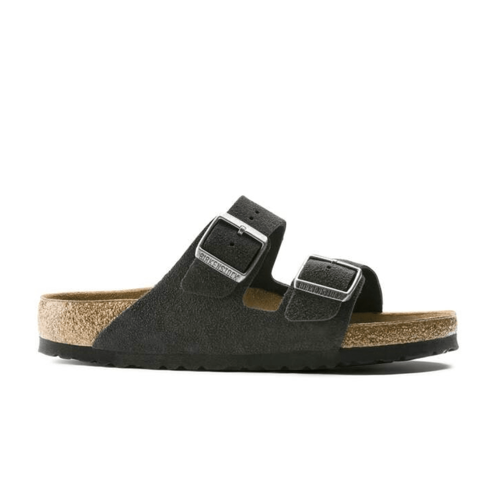 Birkenstock Arizona Soft Footbed Two Strap Sandals - Velvet Gray Suede