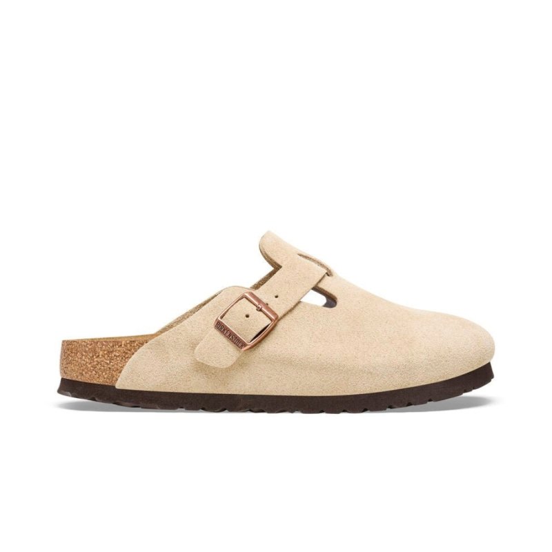 Birkenstock Boston Clog - Latte Cream Suede
