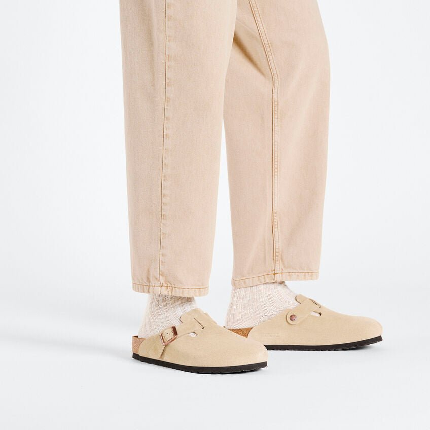 Birkenstock Boston Clog - Latte Cream Suede