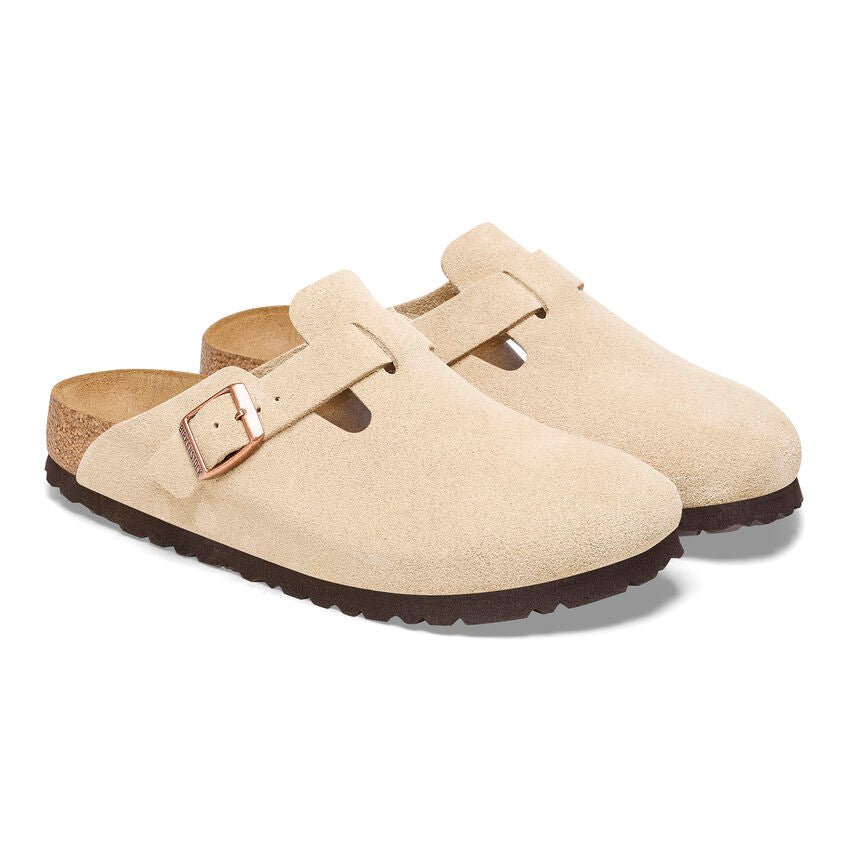 Birkenstock Boston Clog - Latte Cream Suede