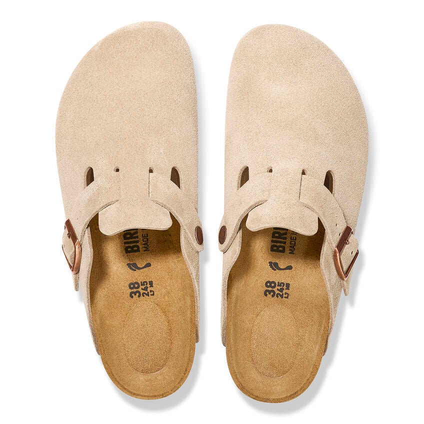 Birkenstock Boston Clog - Latte Cream Suede