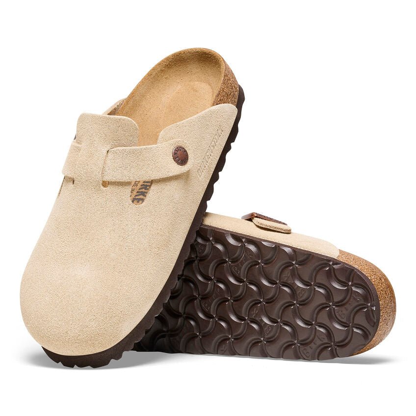 Birkenstock Boston Clog - Latte Cream Suede