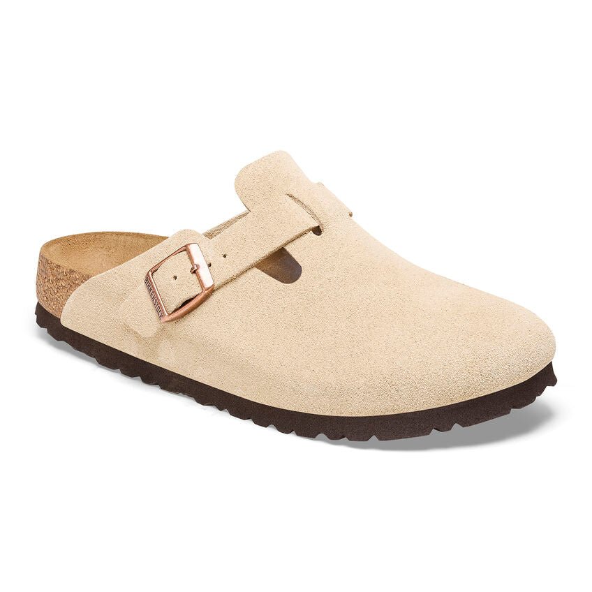 Birkenstock Boston Clog - Latte Cream Suede
