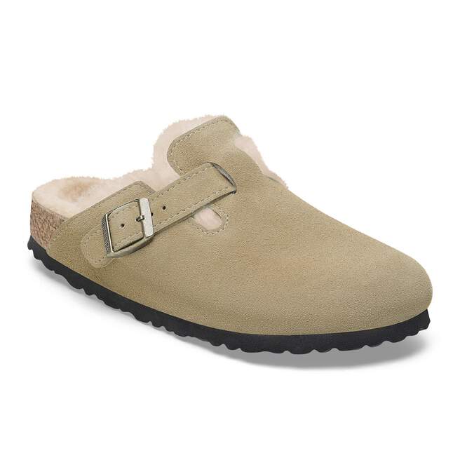 Birkenstock Boston Shearling Clog - Taupe Suede