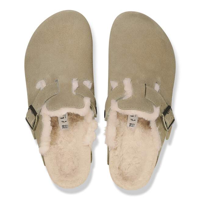 Birkenstock Boston Shearling Clog - Taupe Suede