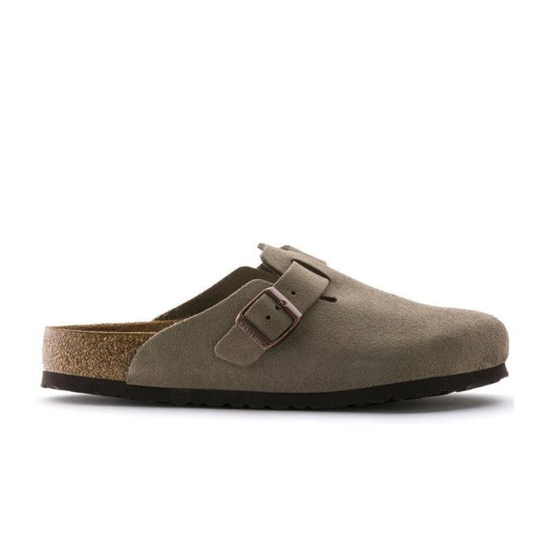 Birkenstock Boston Soft Footbed Clog - Taupe Suede