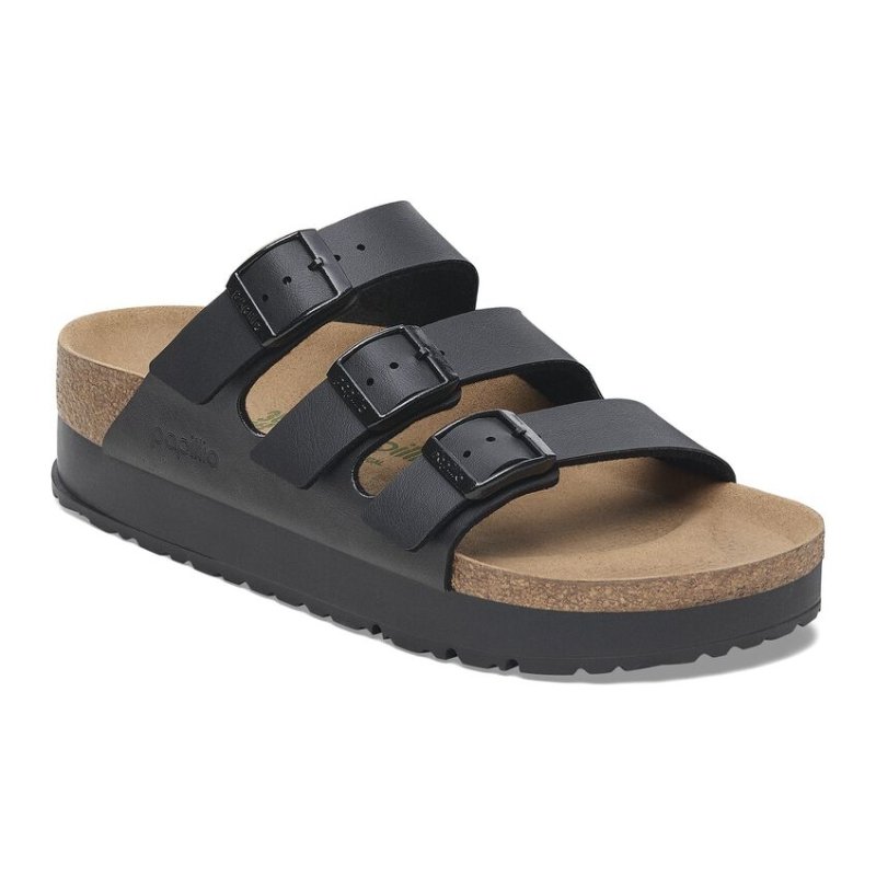 Birkenstock Florida Vegan Platform Sandals - Black Birko-Flor