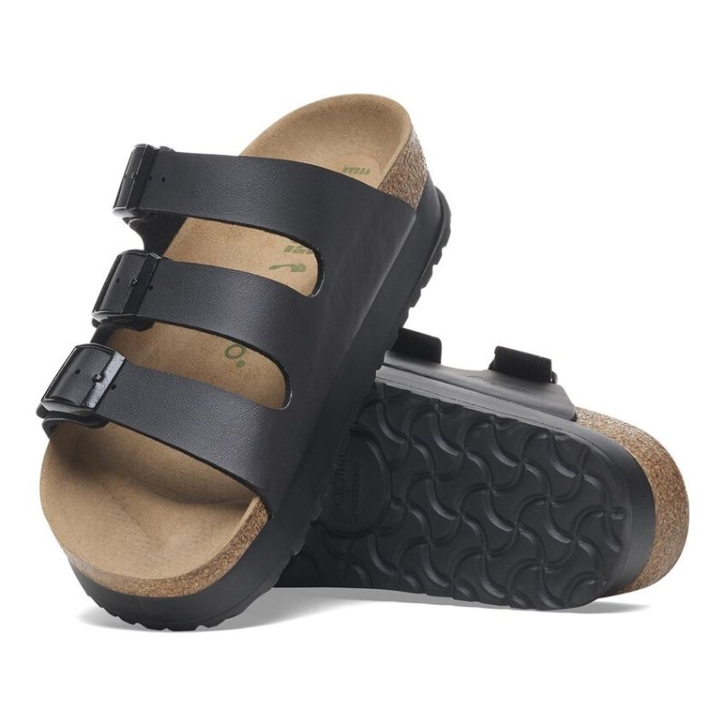 Birkenstock Florida Vegan Platform Sandals - Black Birko-Flor