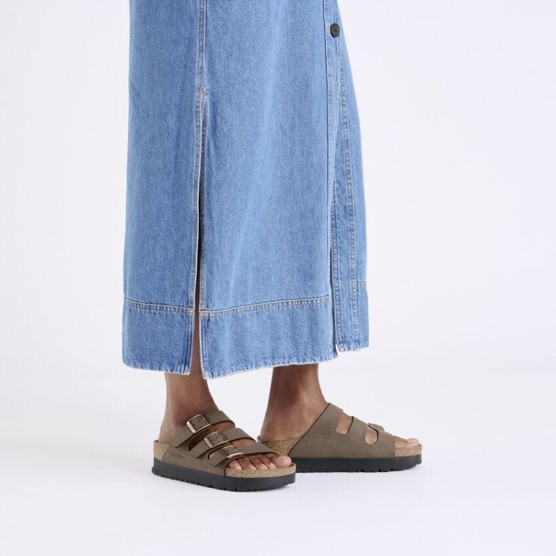 Birkenstock Florida Vegan Platform Sandals - Mocha Birkibuc