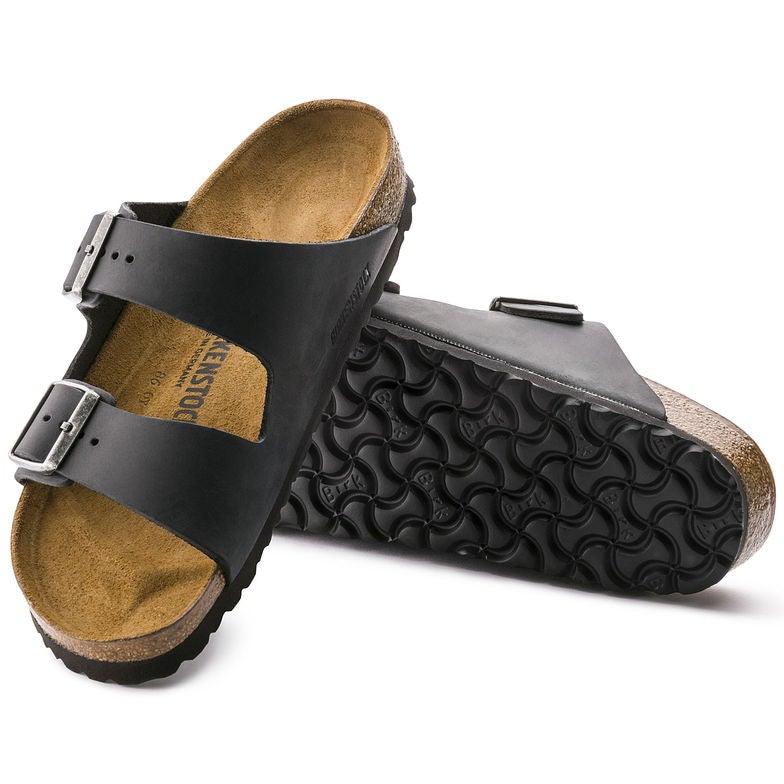 Birkenstock Arizona Two-Strap Sandals - Black Oiled Leather