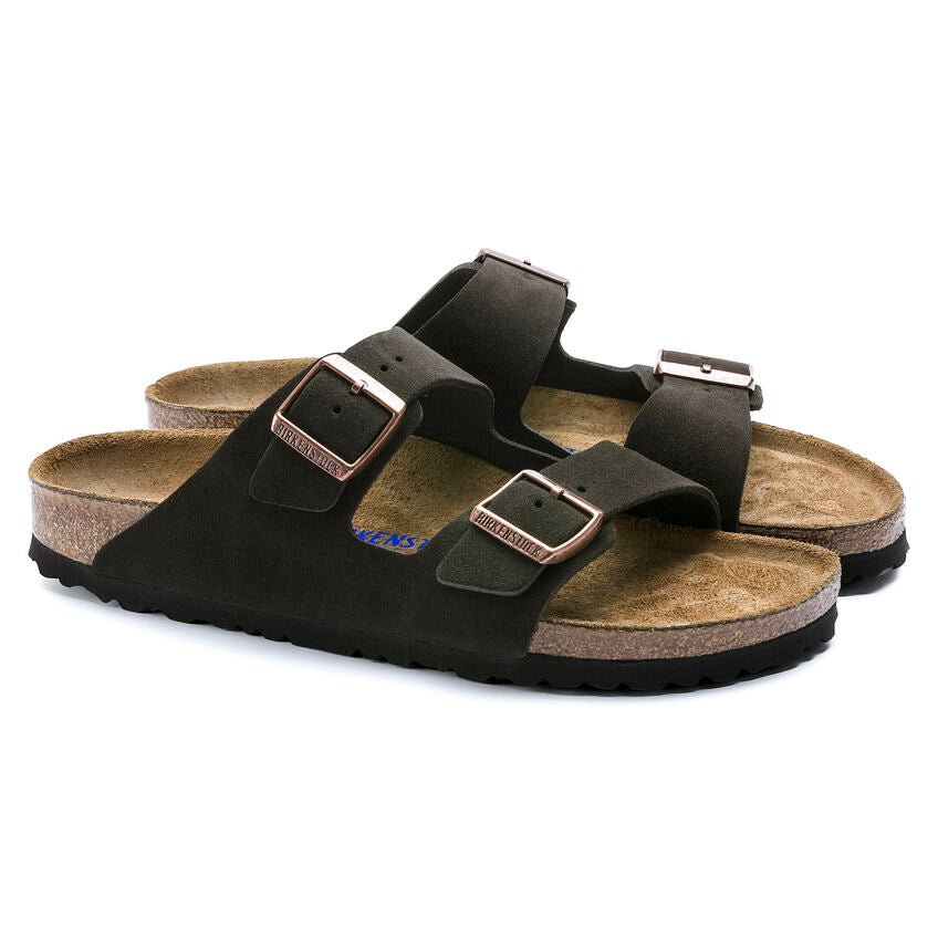 Birkenstock Arizona Soft Footbed Two Strap Sandals - Mocha Suede