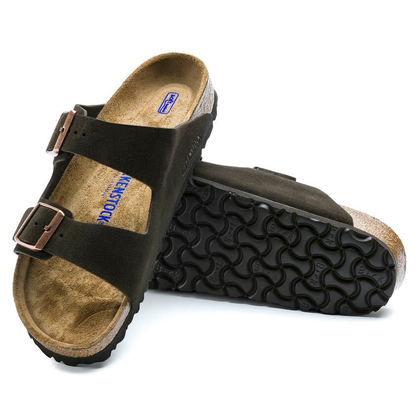 Birkenstock Arizona Soft Footbed Two Strap Sandals - Mocha Suede