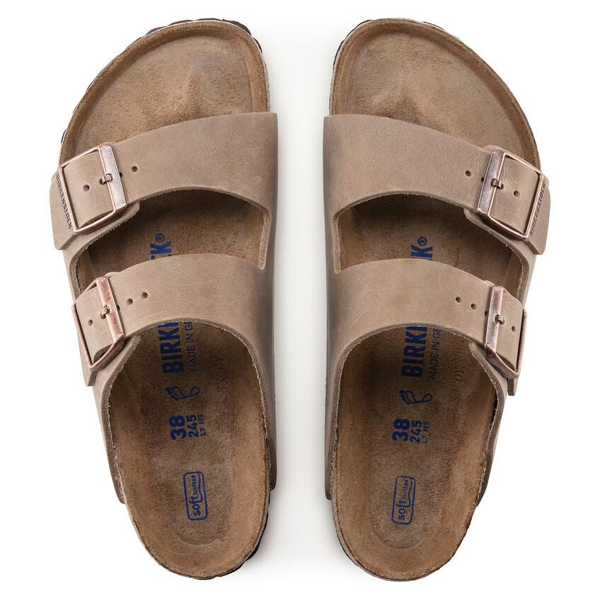 Birkenstock Arizona Soft Footbed Two Strap Sandals - Tobacco Oiled Leather