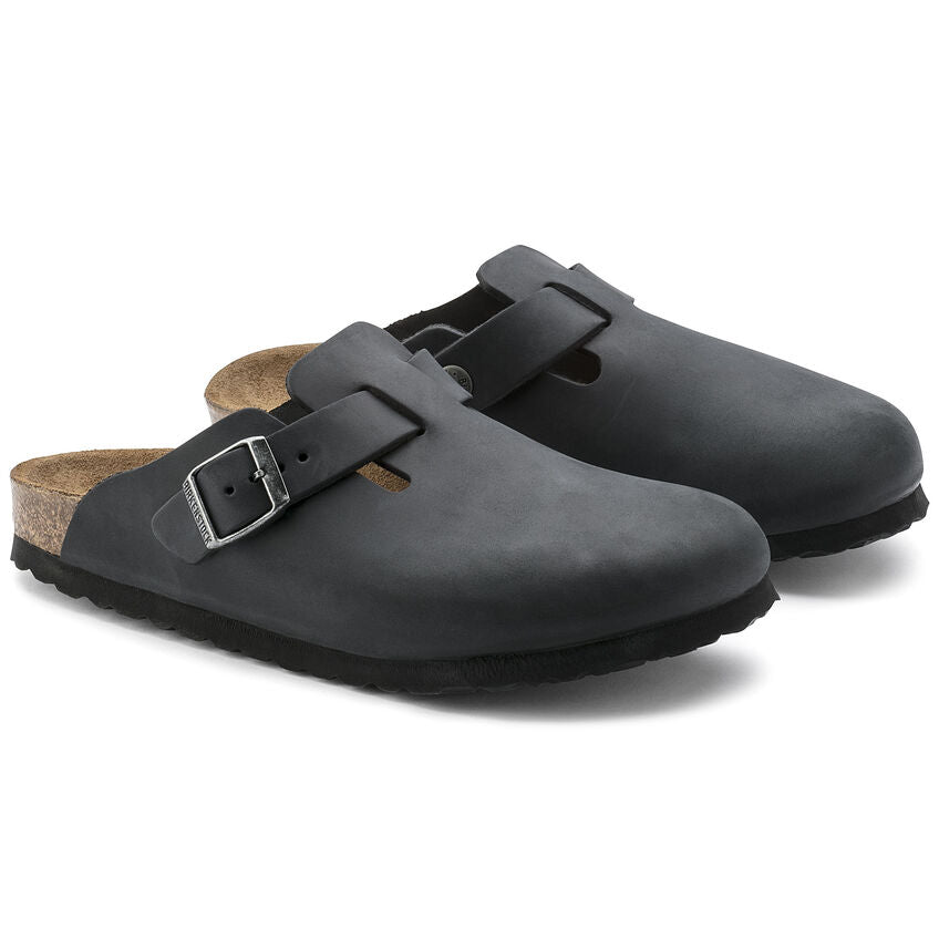 Birkenstock Boston Clog - Black Oiled Leather