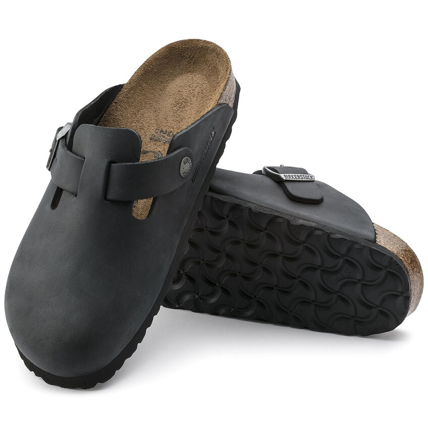 Birkenstock Boston Clog - Black Oiled Leather