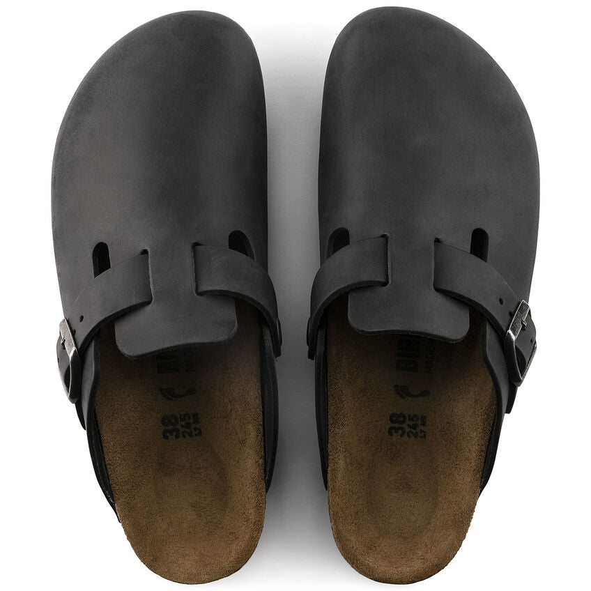Birkenstock Boston Clog - Black Oiled Leather