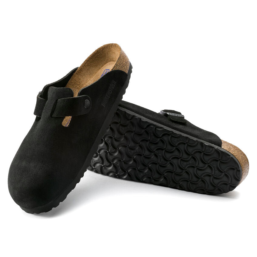 Birkenstock Boston Soft Footbed Clog - Black Suede