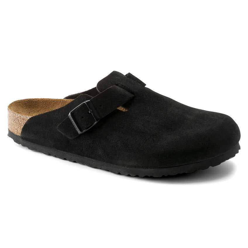 Birkenstock Boston Soft Footbed Clog - Black Suede