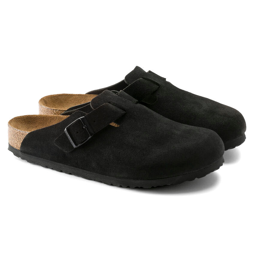 Birkenstock Boston Soft Footbed Clog - Black Suede