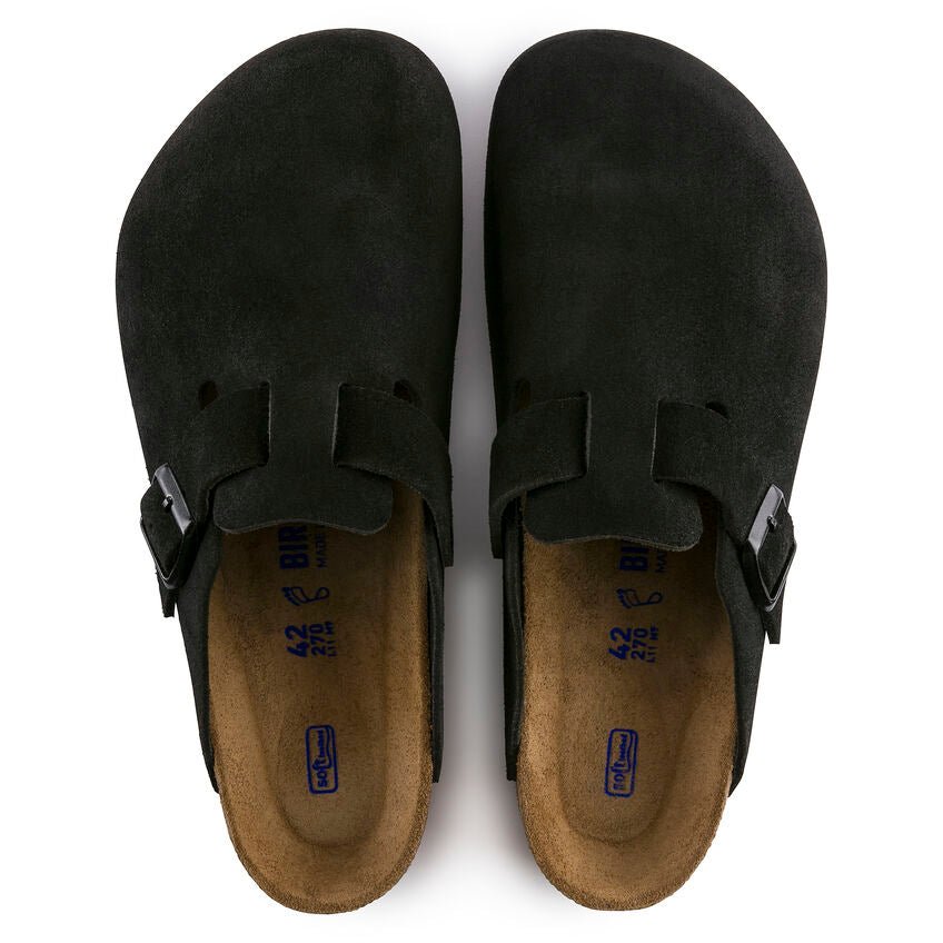 Birkenstock Boston Soft Footbed Clog - Black Suede