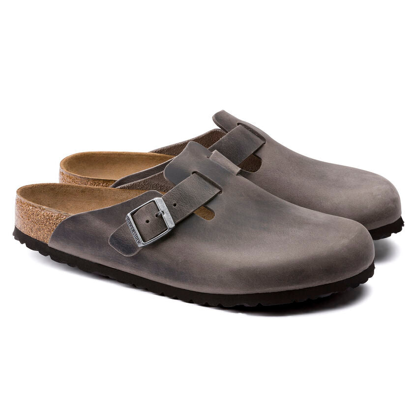 Birkenstock Boston Soft Footbed Clog - Iron Oiled Leather