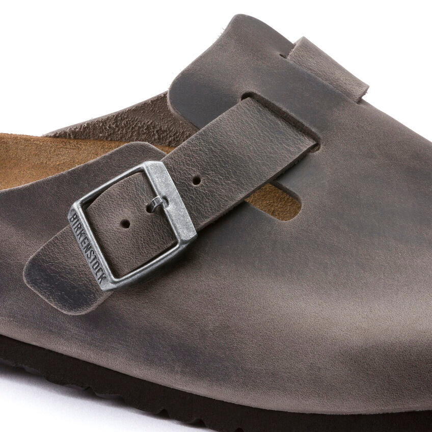 Birkenstock Boston Soft Footbed Clog - Iron Oiled Leather