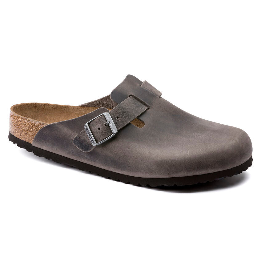 Birkenstock Boston Soft Footbed Clog - Iron Oiled Leather