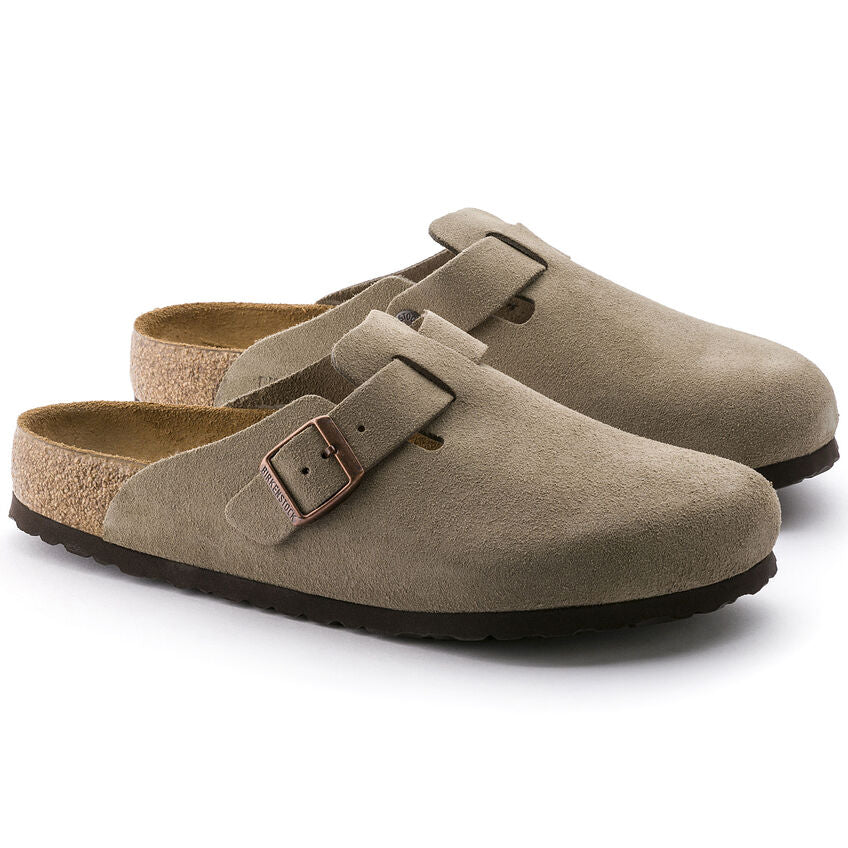 Birkenstock Boston Soft Footbed Clog - Taupe Suede