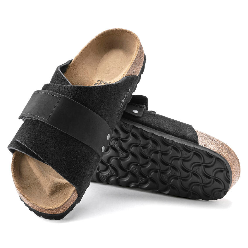 Birkenstock Kyoto One-Strap Sandals - Black Suede