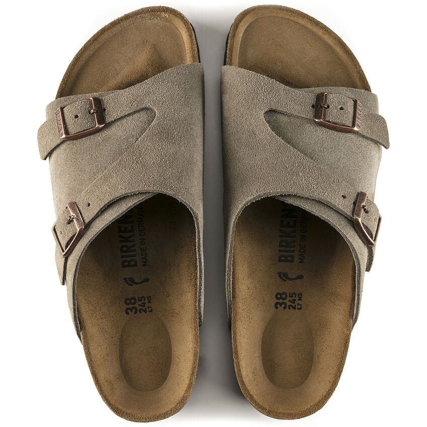 Birkenstock Zurich Slide Sandals - Taupe Suede