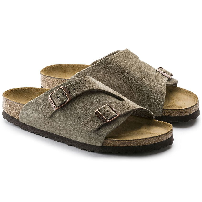 Birkenstock Zurich Slide Sandals - Taupe Suede