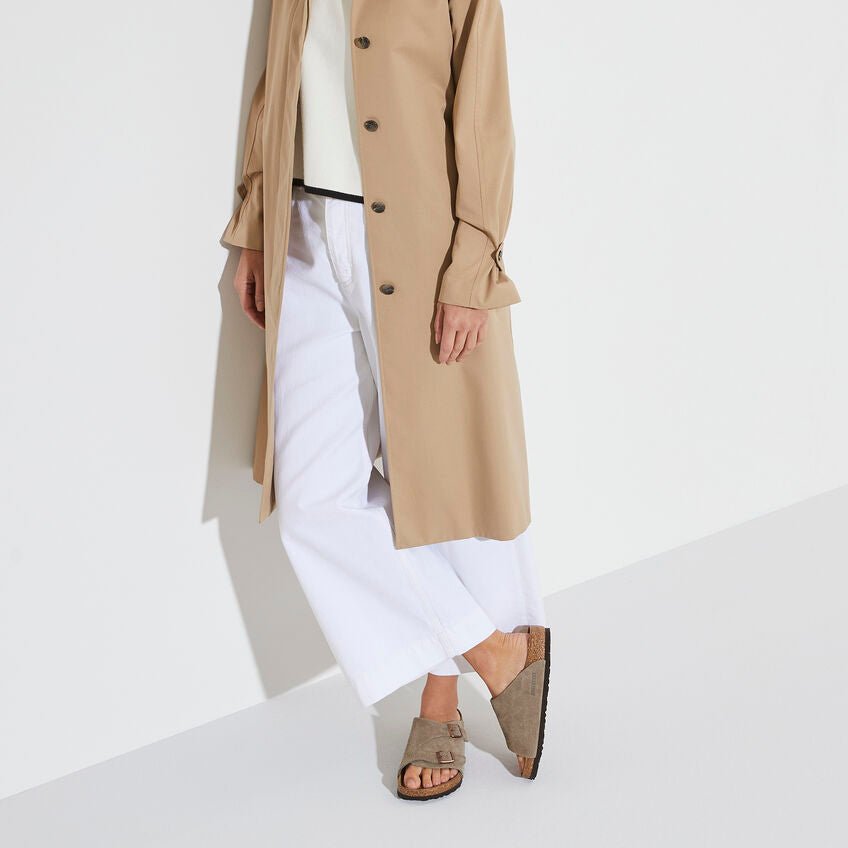 Birkenstock Zurich Slide Sandals - Taupe Suede