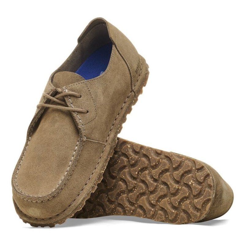 Birkenstock Utti Lace-Up Shoe - Gray Taupe Suede