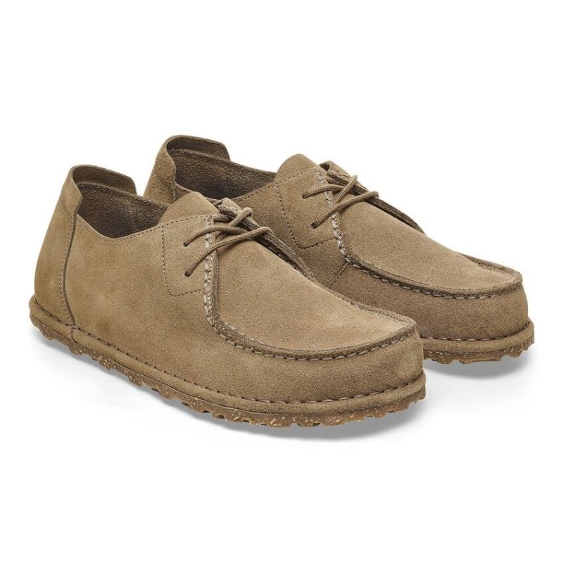 Birkenstock Utti Lace-Up Shoe - Gray Taupe Suede