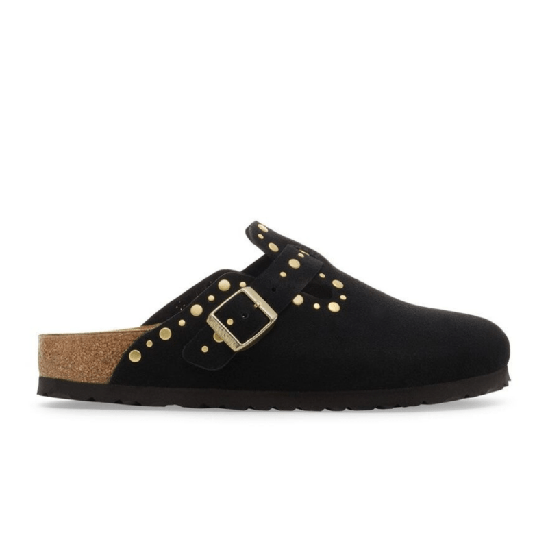 Birkenstock Women's Boston Rivets Clog - Black Suede