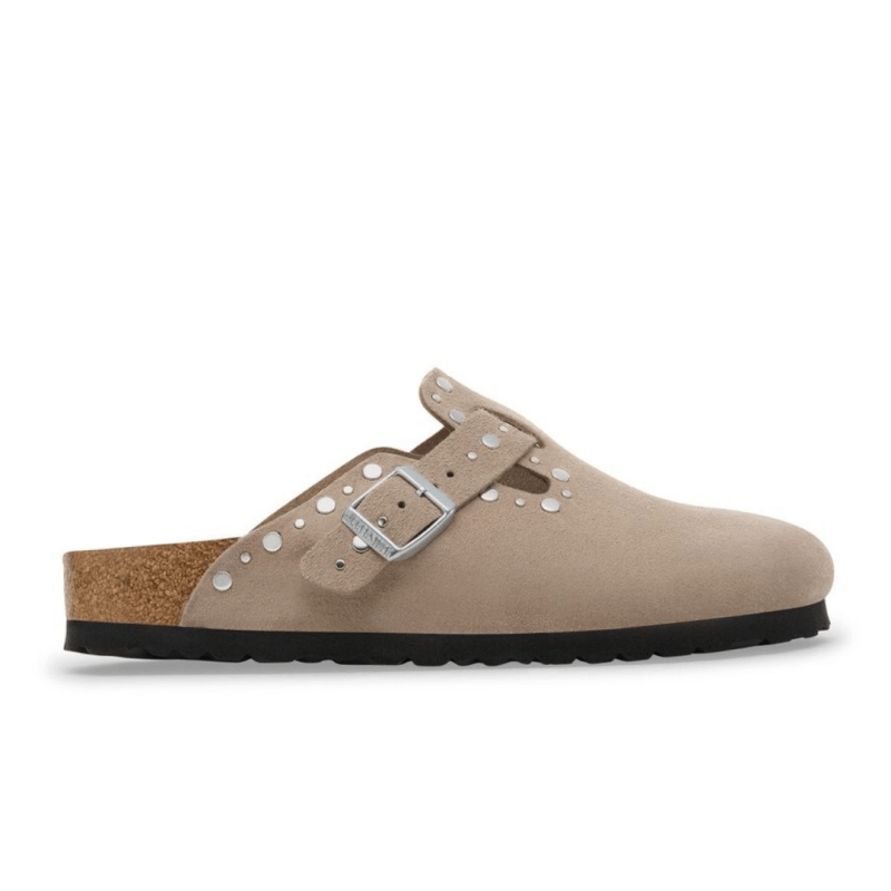 Birkenstock Women's Boston Rivets Clog - Taupe Suede