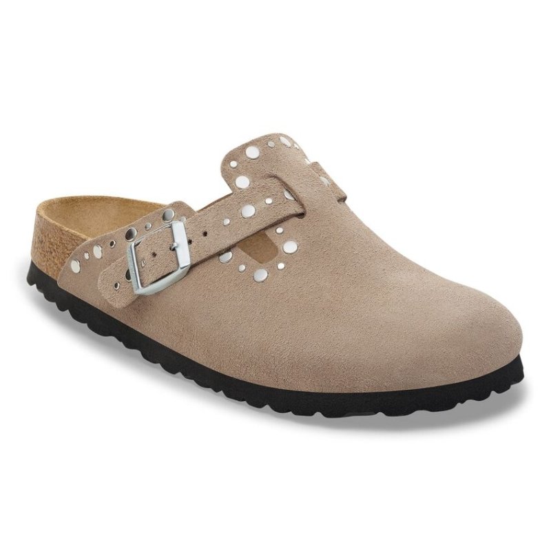 Birkenstock Women's Boston Rivets Clog - Taupe Suede